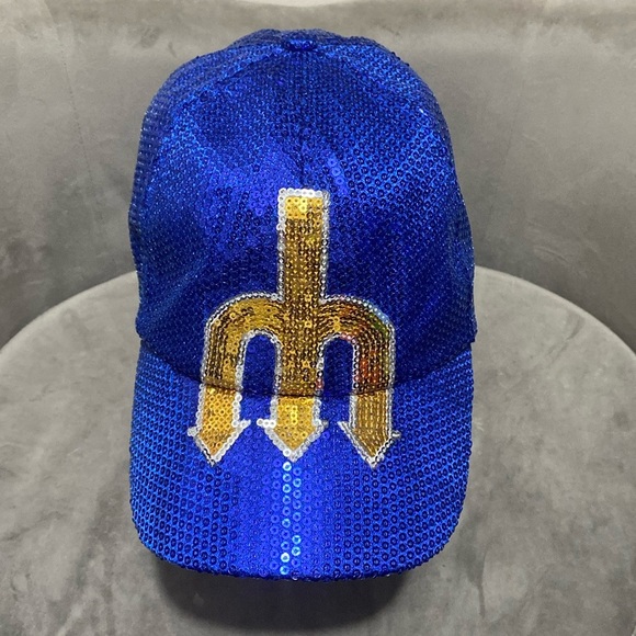 Seattle Mariners MLB 47s Cooperstown Collection Sequin Bling Sparkle Cap Hat - Picture 3 of 11